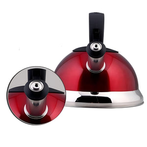 Pruchef - 3L Stainless Steel Whistling Tea Kettle for Stove Top - Red