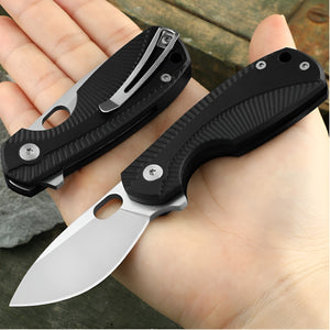 Herqona - 13cm Stainless Steel Compact Folding EDC Utility Knife – Black