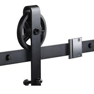 SuaTools - 150cm Carbon Steel Single Barn Door Sliding Track Kit - Black