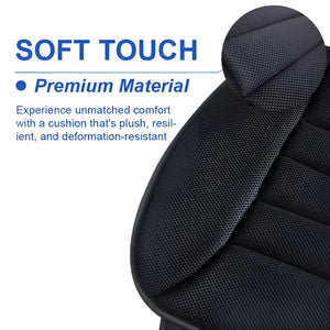 Herqona - 3 cm Thick Memory Foam & Non Slip Car Seat Cushion Pad - Black