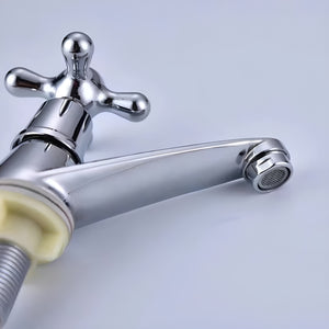 Herqona - 2 Pcs Zinc Alloy Wash Basin Bathroom Tap with ABS Filter - Silver