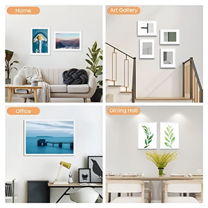 Volamor - 5 Pcs PVC Photo Frames with Plexiglass & Removable Mats for Wall Decor