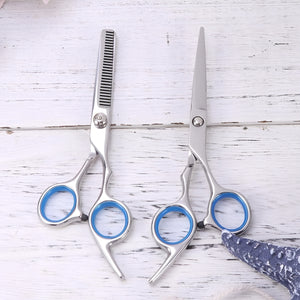 WigWagga - Stainless Steel Pet Grooming Cutting & Thinning Shears with Case - Silver
