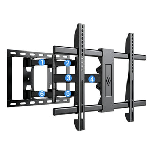 GajToys - Swivel and Tilt Iron TV Wall Mount Bracket for 32–70" Screens - Black