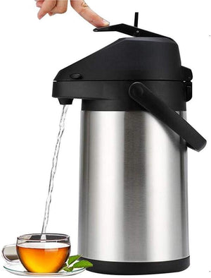 Pruchef - 4L Double Walled Hot & Cold Stainless Steel Wall Airpot - Silver