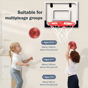 VolaFit - 43x26cm Mini Wall Mounted Basketball Hoop Set with Ball & Accessories