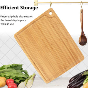 Pruchef - Large Size Bamboo Cutting Board with Juice Groove - Brown