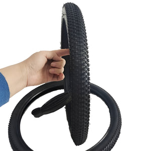 Herqona - 2 Pcs Puncture Resistant Rubber Bike Tire Set - Black