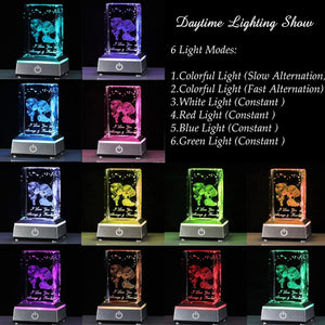 Volamor - 3D Crystal 6 Colors LED Night Lamp Romantic Gift - White