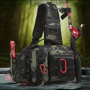 Herqona - 14cm Multi Purpose Fishing Backpack with Adjustable Waist Belt - Green