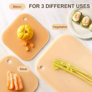 Pruchef - 3Pcs Dishwasher Safe & Durable Plastic Cutting Board - Orange