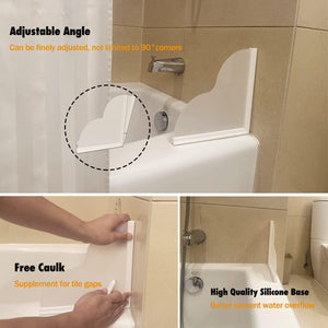 Pract Pack - 2Pcs Self Adhesive Acrylic Shower Splash Guards - Transparent