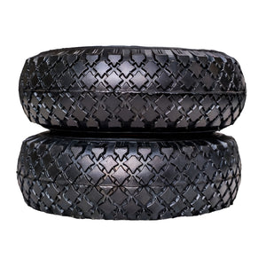 Herqona -2Pcs Puncture Proof Rubber Wheelbarrow Wheels for Trolleys & Carts – Black