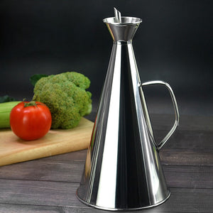 Pruchef - 500ml Oil Bottle Stainless Steel Oil Jug Container for kitchen - Silver