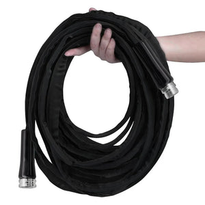 Herqona - Garden Hose 100ft Flexible Hose Pipe with 10 Function - Black