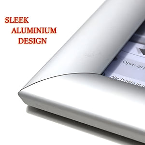 Nerdy Admin - 84cm Snap Frame with Aluminum Round Corners for Posters & Displays - Silver