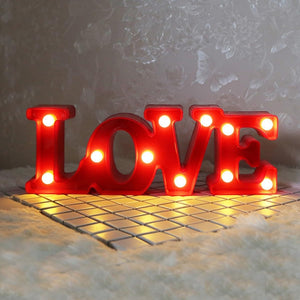 Volamor - LOVE Sign Night Lamp, Marquee Light Up Decor 30cm - Red