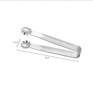 Pruchef - 9cm Stainless Steel Sugar Tongs for Tea, Coffee, Ice Cubes - Silver