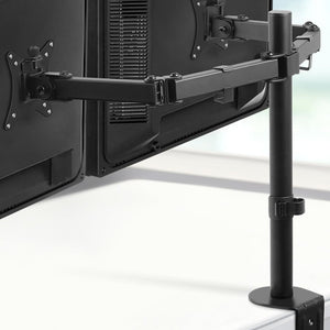 Gaj Toys - 180 Swivel Heavy Duty Dual Monitor Arm Mount with Stand - Black