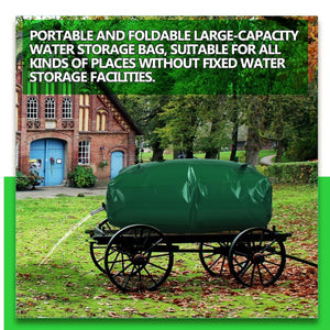 Herqona - 240L Portable Large Water Bladder Tank with Valves - Green