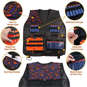 TugoPlay - Kids Tactical Vest Kit for Nerf Guns N-Strike Elite Series