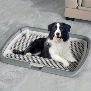 WigWagga - Dog Toilet Tray With Removable Mesh & Grid 66cm - Grey