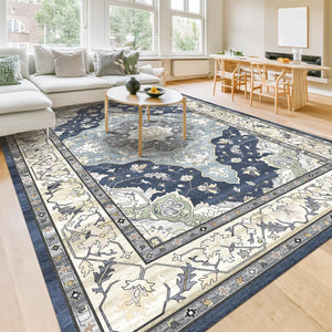 Volamor - 200cm Traditional Style Soft Polyester Area Rug for Living Room - Blue