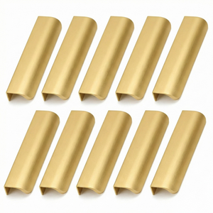 SUA TOOLS - 10 Pcs Matte Gold Finger Pulls Cabinet Edge Handles 15cm