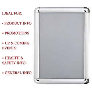 Nerdy Admin - 84cm Snap Frame with Aluminum Round Corners for Posters & Displays - Silver