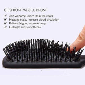 Volamor - Air Cushion Detangling Hair Brush with Ball Tip Bristles - Black