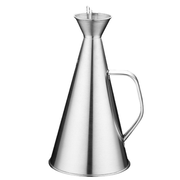 Pruchef - 500ml Oil Bottle Stainless Steel Oil Jug Container for kitchen - Silver