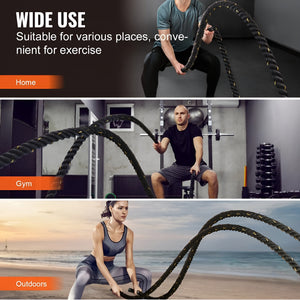 TUGOPLAY - 12m Gym Training Weighted Rope for Strength and Cardio Workouts - Black