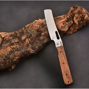 Pruchef - 26cm Stainless Steel Japanese Folding Chef’s Knife for Outdoor - Silver
