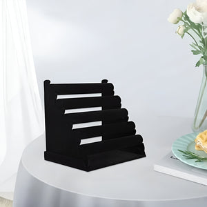Volamor - 5 Tier PU Leather Jewelry Stand for Bracelet, Watch Necklace - Black