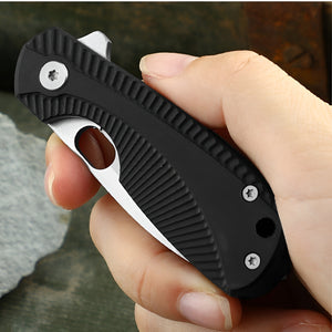 Herqona - 13cm Stainless Steel Compact Folding EDC Utility Knife – Black
