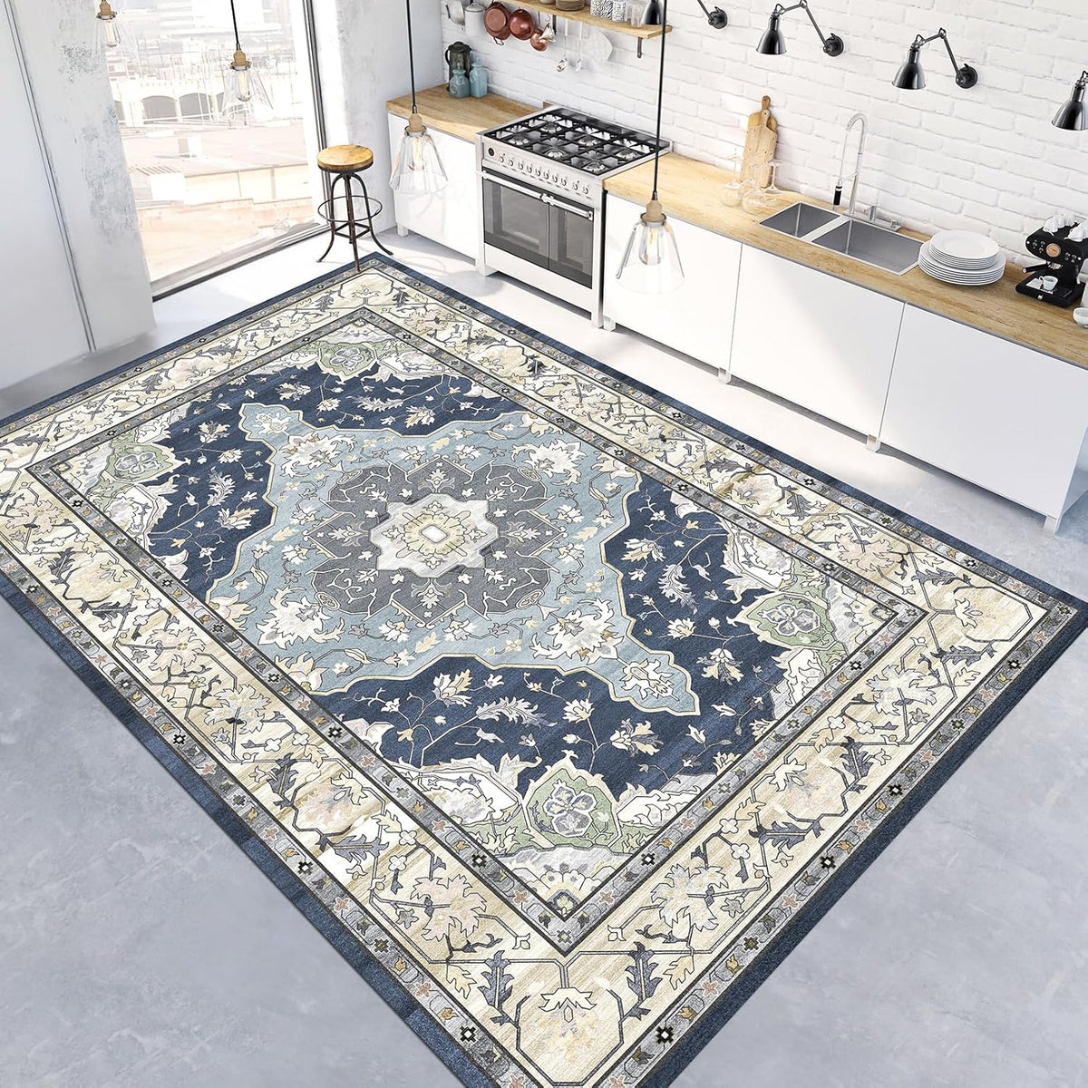 Volamor - 200cm Traditional Style Soft Polyester Area Rug for Living R ...