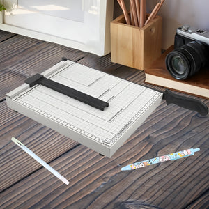 Nerdy Admin - A3 Metal Paper Cutter Trimmer Set For Home & Office Use - White