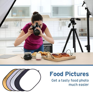 GajToys - 5 in 1 Portable Oval Photography Reflector for Studio for Indoor & Outdoor