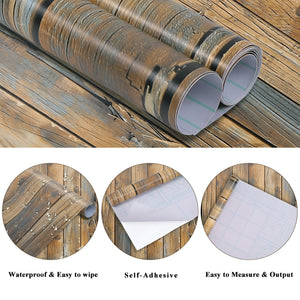 Pract Pack - 3D Self Adhesive & Waterproof Wood Effect Wallpaper Roll – Brown