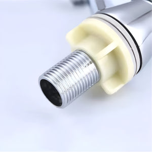 Herqona - 2 Pcs Zinc Alloy Wash Basin Bathroom Tap with ABS Filter - Silver