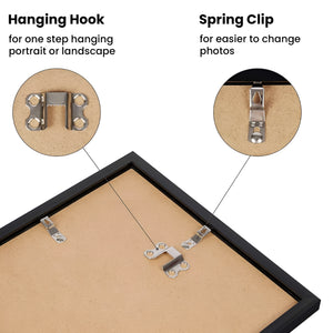 Volamor - 5 Pcs PVC Photo Frames with Plexiglass & Removable Mats for Wall Decor
