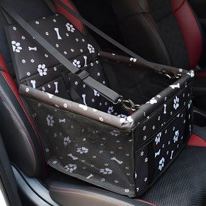 WigWagga - 35x40x25 cm Foldable Pet Booster Car Seat with Clip On Leash – Black