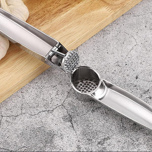 Pruchef - Garlic Crusher Portable Manual Garlic Press 17 cm - Silver