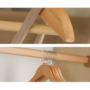 Pruchef - 40 Pcs Wooden Clothes Hangers with Swivel Chrome Hooks - Walnut Brown