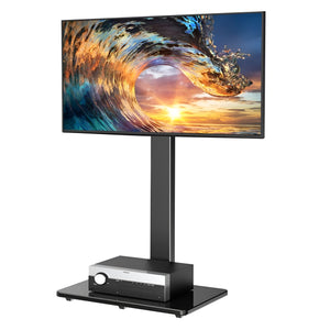 GajToys  - Height Adjustment Iron Tabletop TV Stand with Swivel & Base - Black