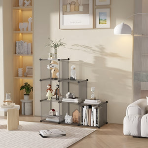 Pract Pack - 6 Cube Plastic Storage Organizer Rack for Multipurpose - White