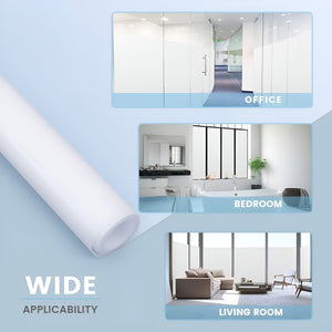 Pract Pack -100x500cm PVC Window Film Sticker, Self Adhesive – White Frosted
