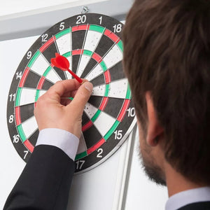 TugoPlay - 45cm Dartboard Target Game for Adults & Kids with Steel Tipped Dart- Black