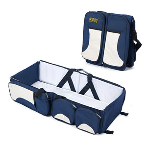 Toto Bubs - 3 in 1 Diaper Backpack with Portable Bassinet & Changing Pad – Blue