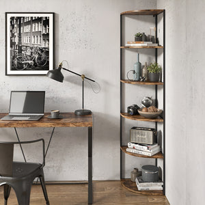 Pract Pack -  6 Tier Particle Board Corner Shelf Stand, For Home & Office Use - Brown